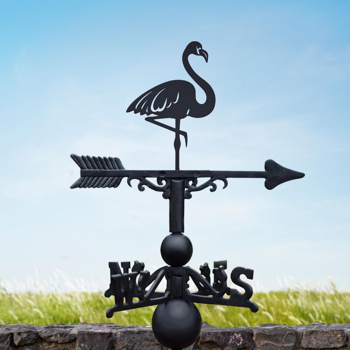 Flamingo Weathervane in Black 