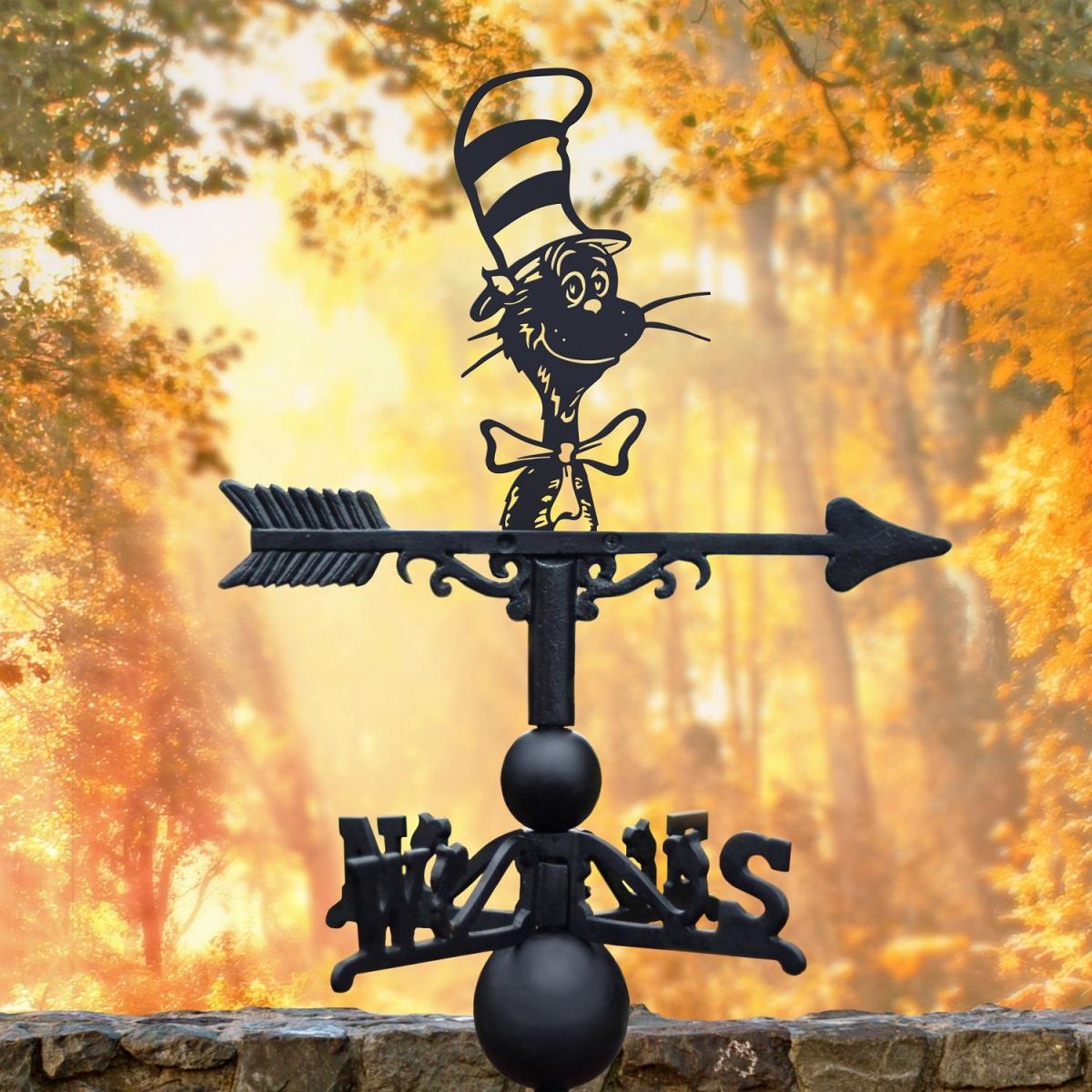Black Weathervane with Cat in the Hat  Black Weathervane with Cat in the Hat