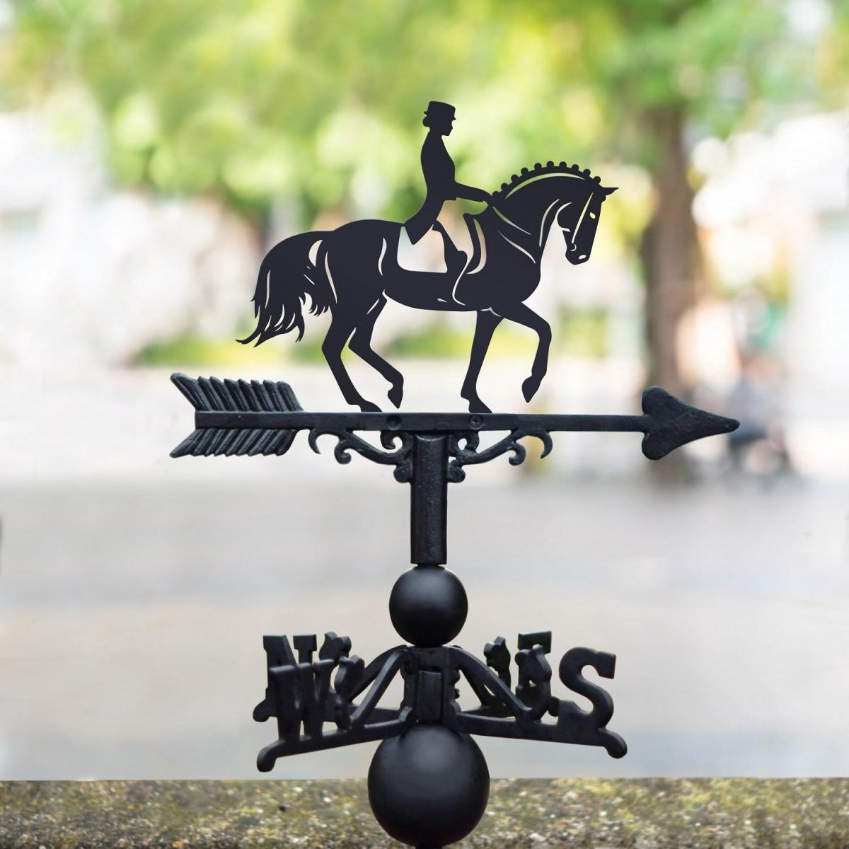 Black Weathervane with Dressage Horse Design 