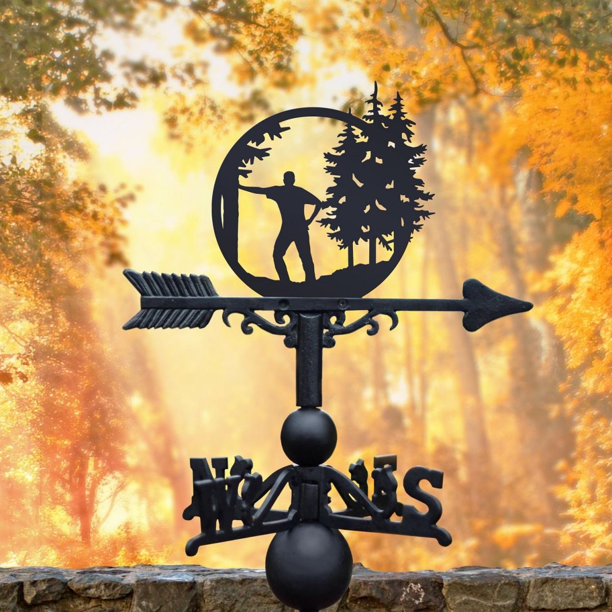 Woodland Forester Weathervane in Black 