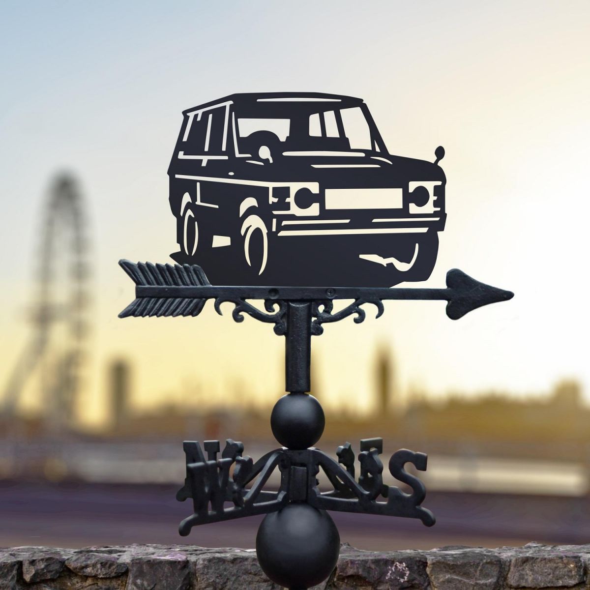 Black Weathervane with Range Rover 