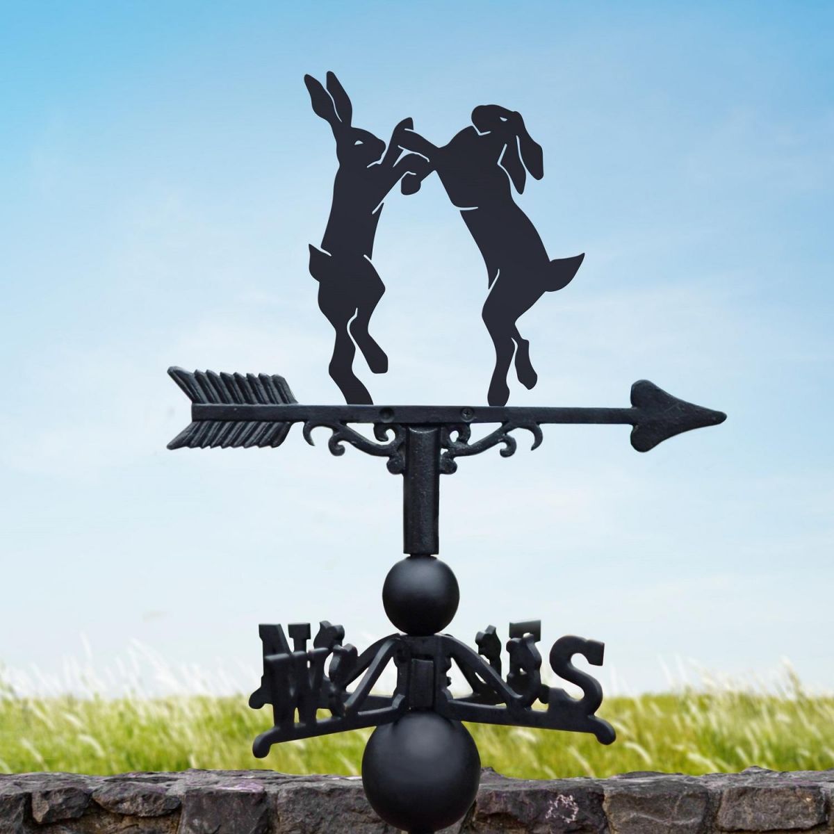 Black Weathervane of Boxing Hares 