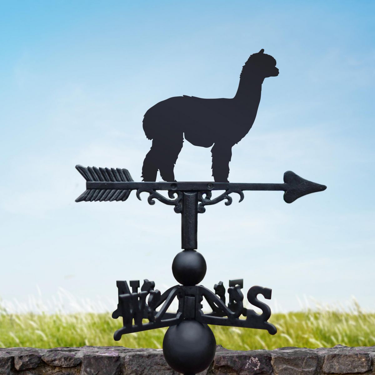 Alpaca Weathervane in Black 