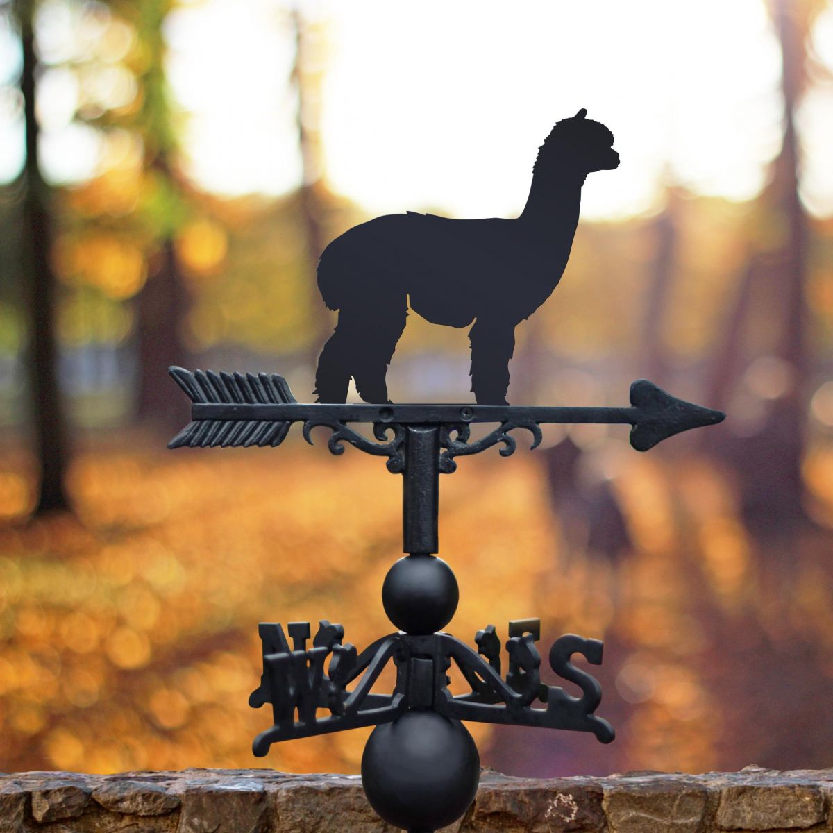Alpaca Weathervane in Woodland 