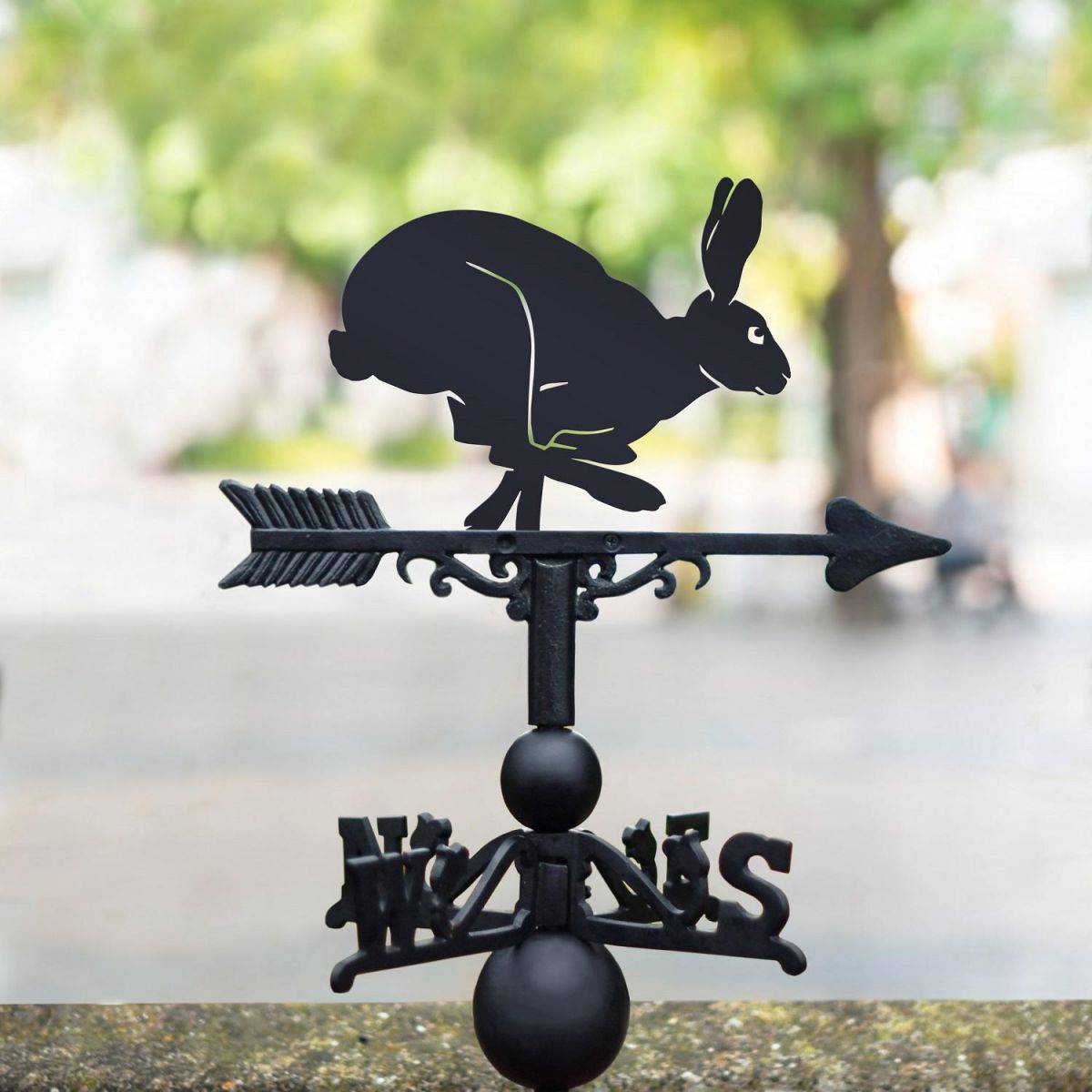 Black Running Hare Weathervane 