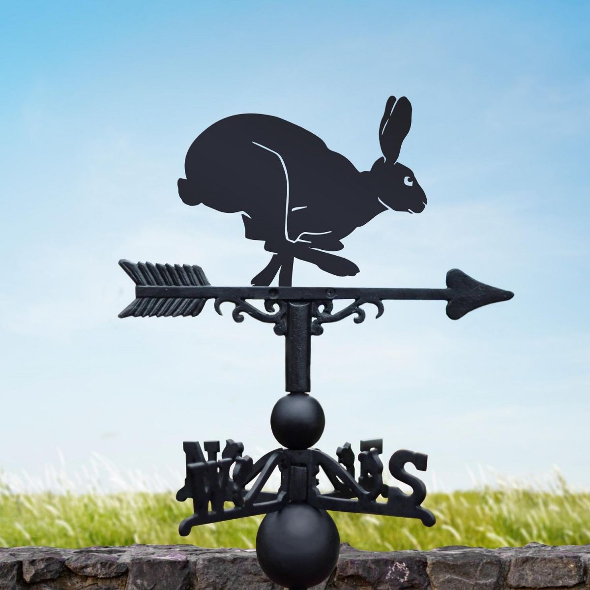 Running Hare Weathervane in Black 
