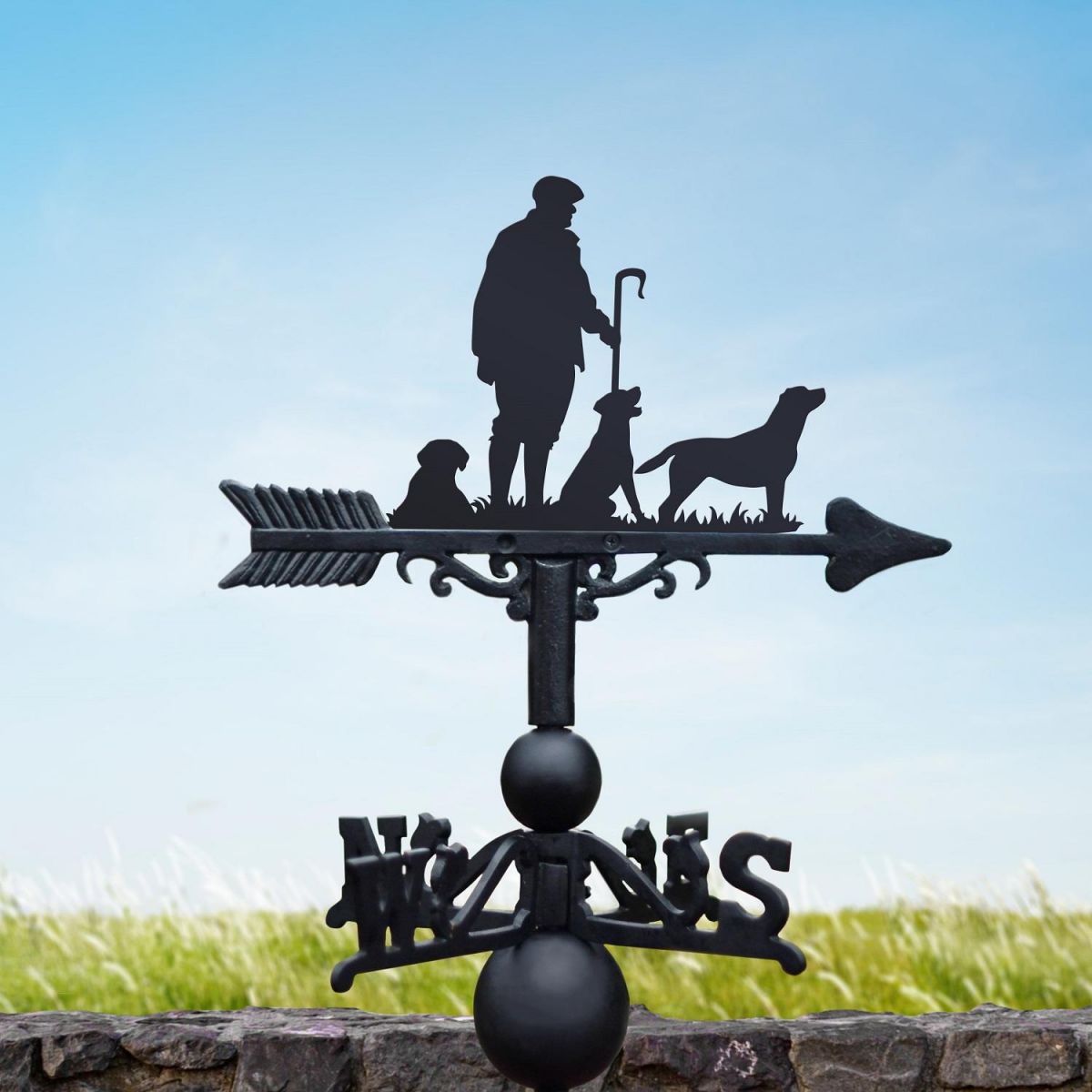 Black "Game Season" - Three Labradors Weathervane