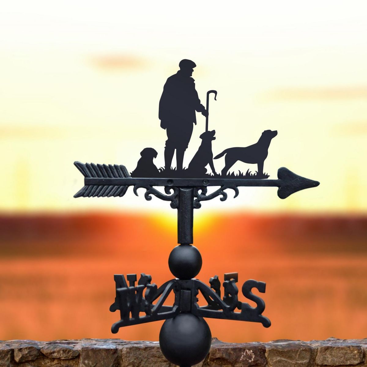 "Game Season" - Three Labradors Weathervane in Black 