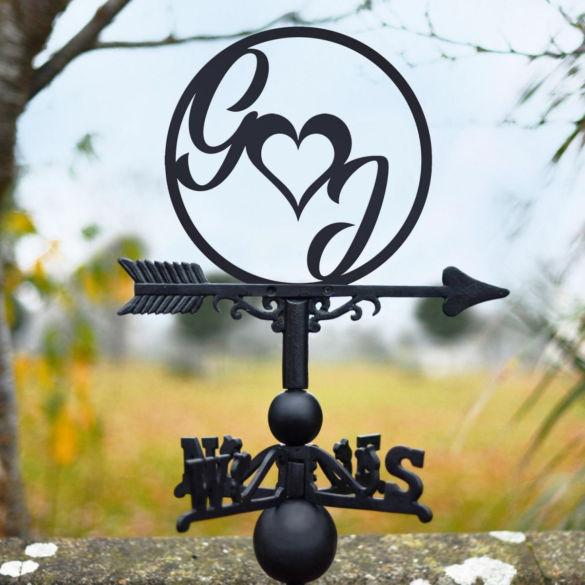 Love Heart Initial Weathervane