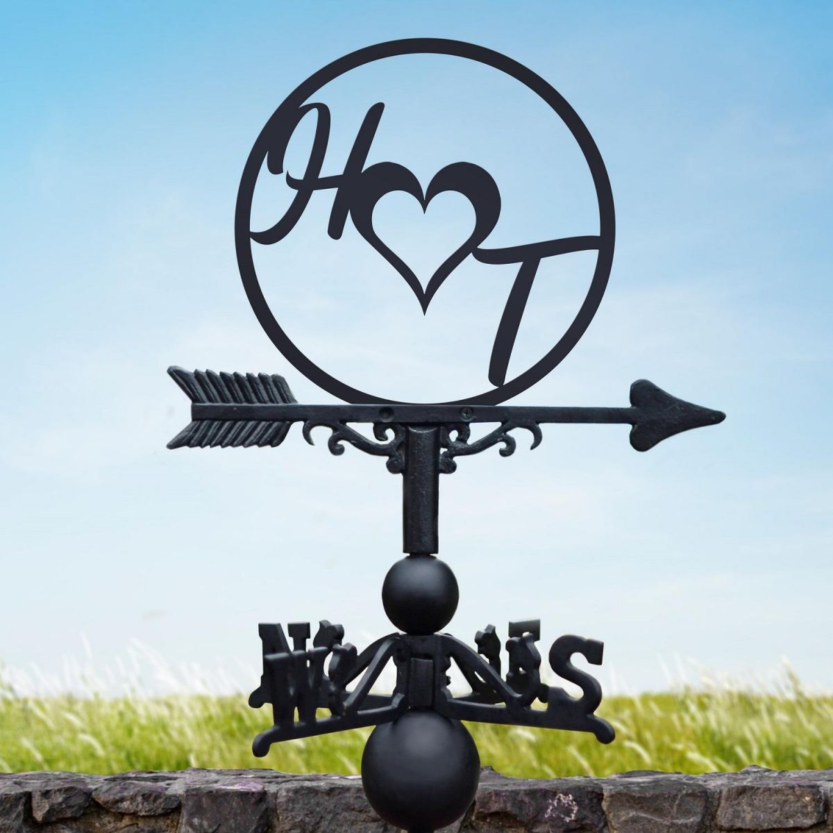 Love Heart Initial Weathervane