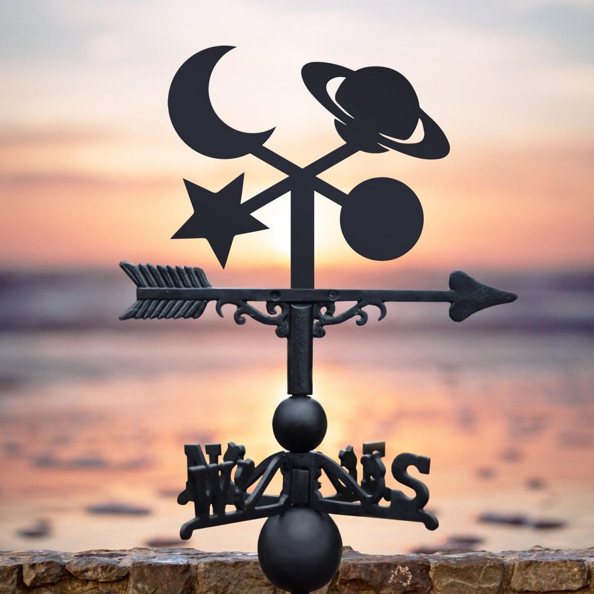 Crescent Moon & Planets Weathervane