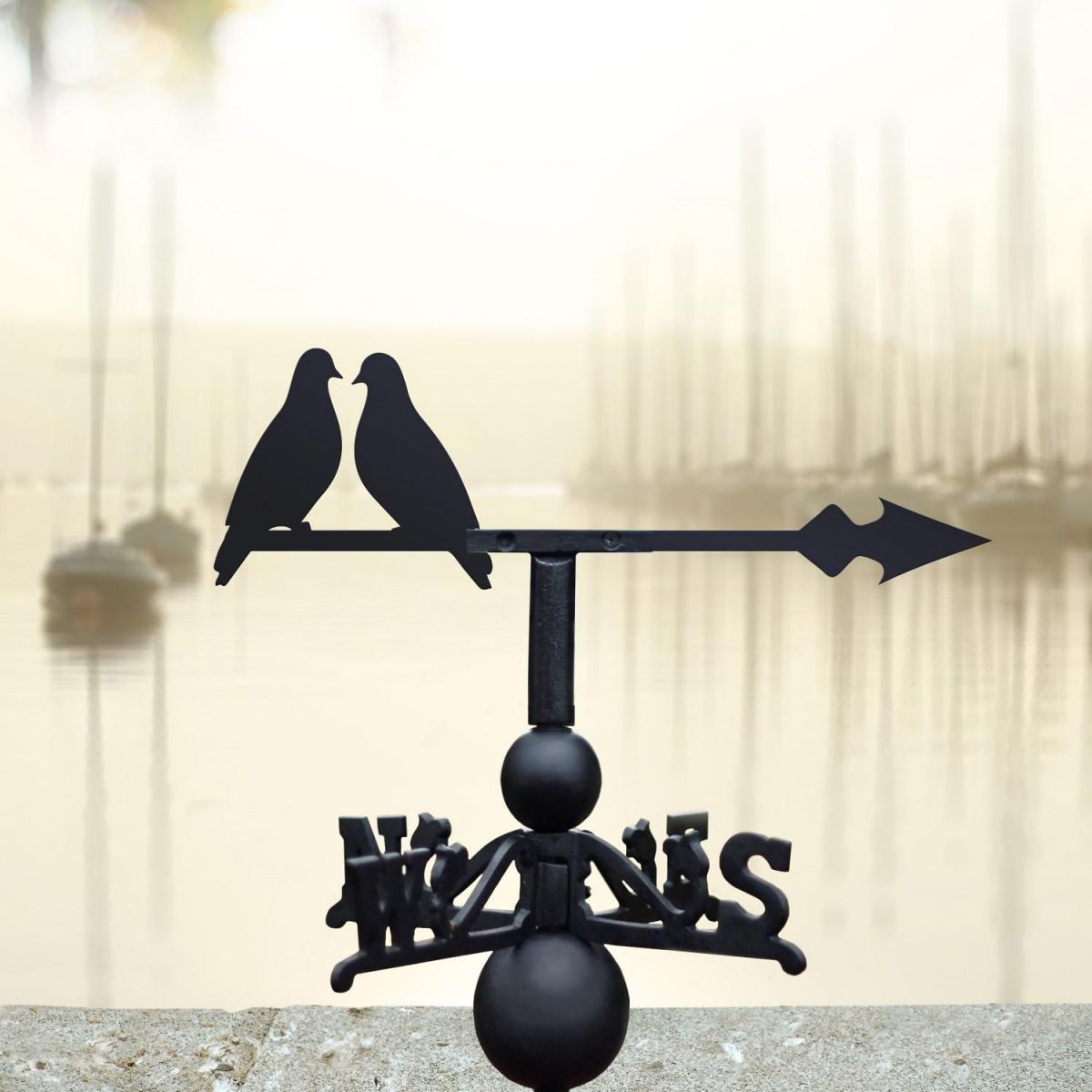 Weathervane of Simplistic Doves in Black Weathervane of Simplistic Doves in Black