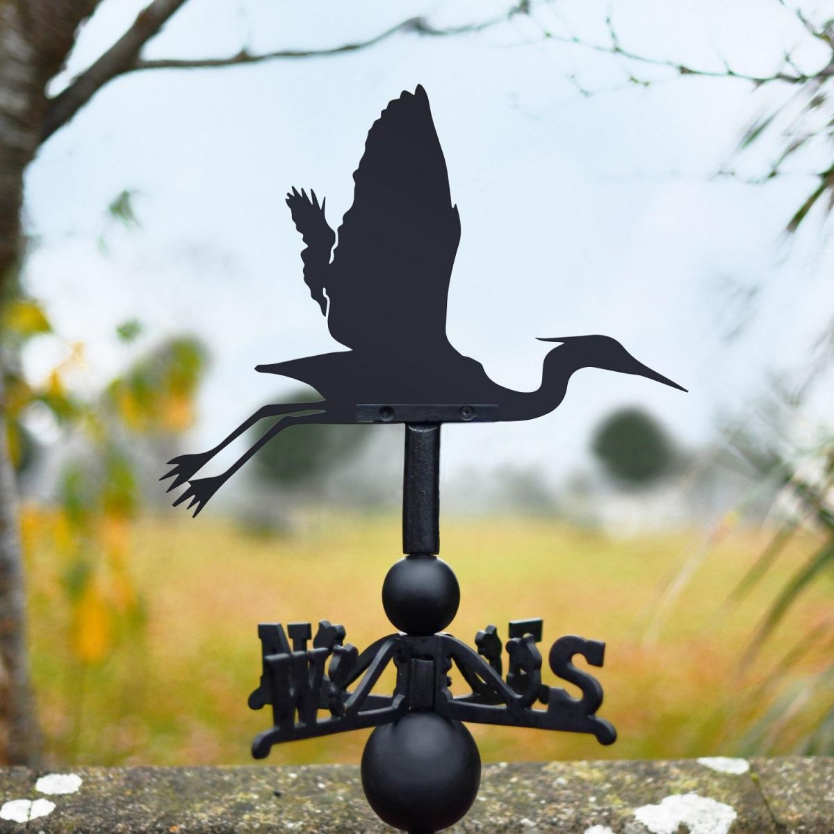 Weathervane with Heron Flying Weathervane with Heron Flying