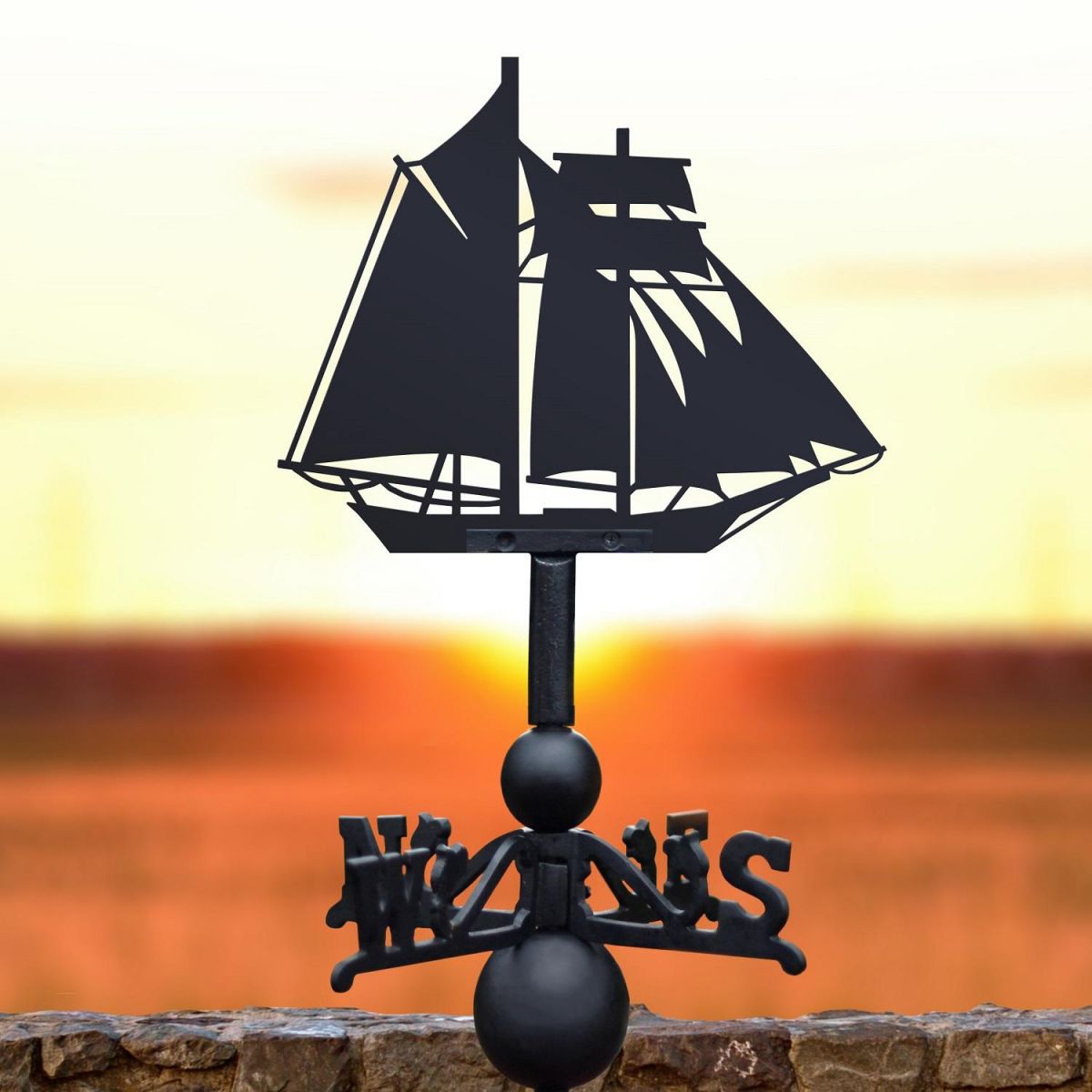 Weathervane with Schooner Topsail Ship Design 