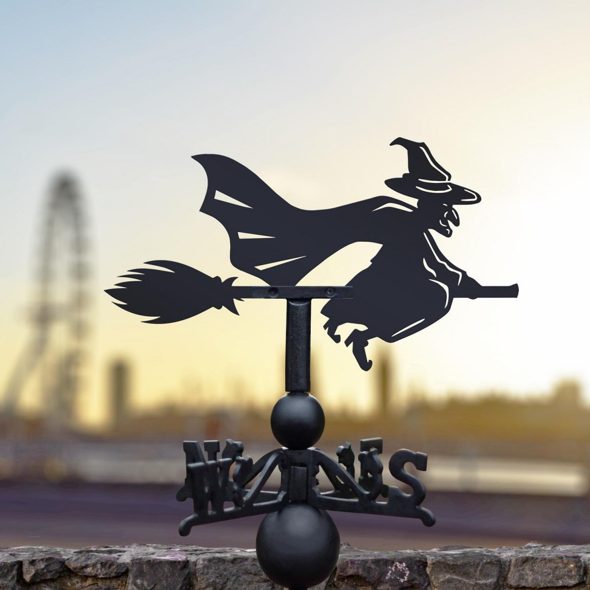 Witch Riding Broom Weathervane 