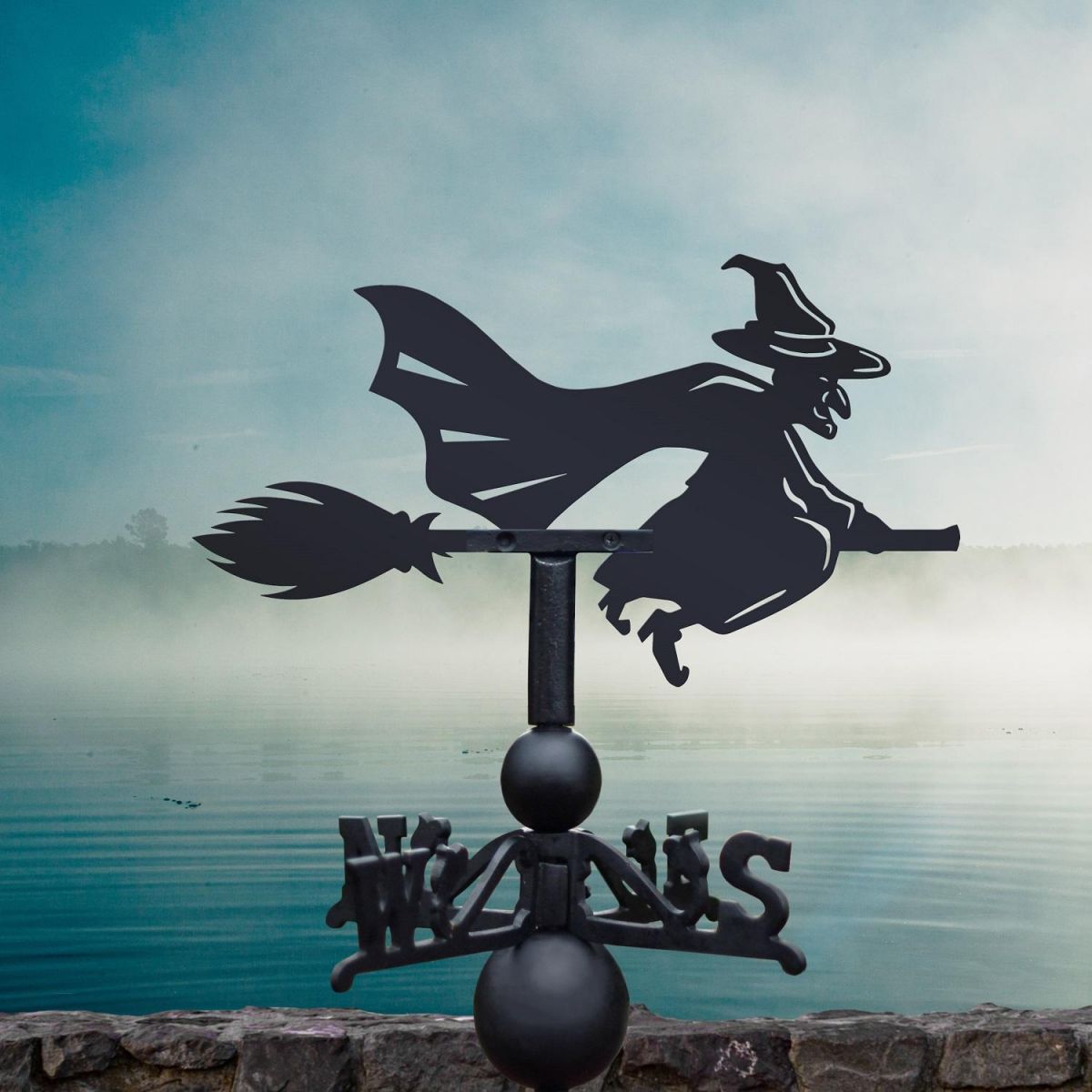Weathervane with Witch Riding Broom 