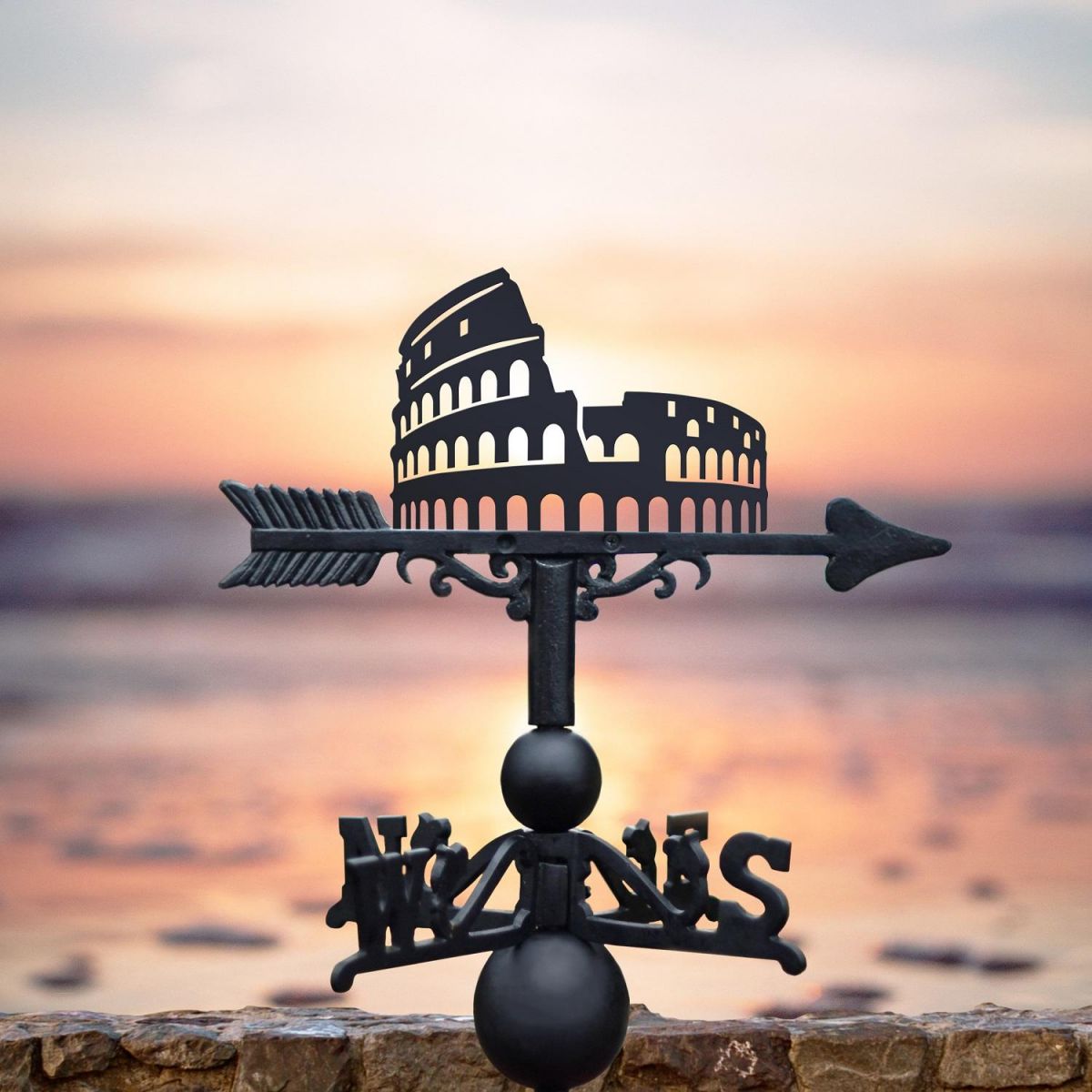 Rome Colosseum Weathervane in Black 