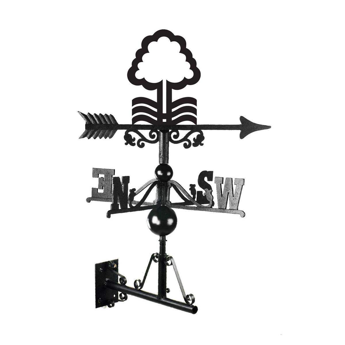 Nottingham Tree Iron Weathervane Finished in Black
