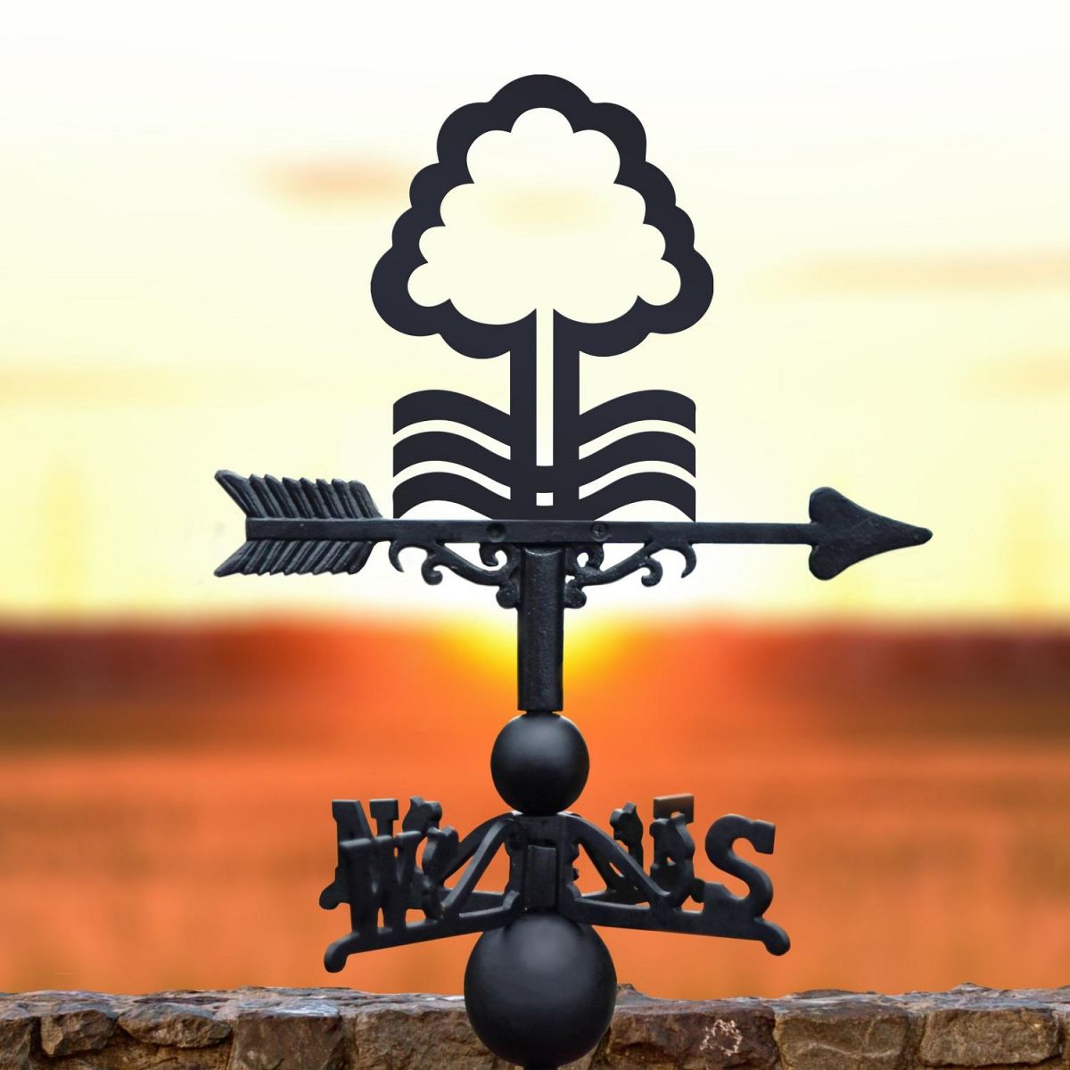 Nottingham Tree Weathervane in Black 