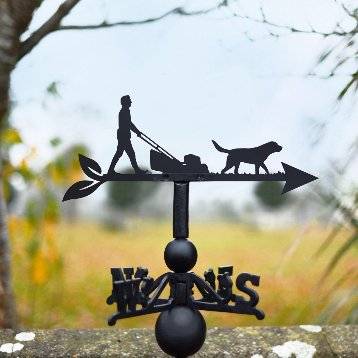 Weathervane with Mowing the Lawn Design 