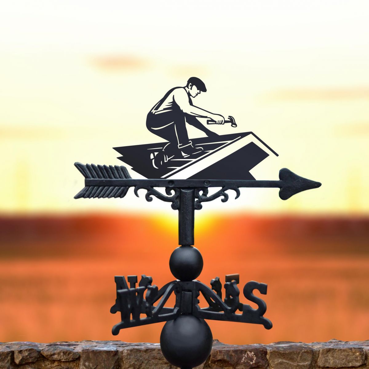 Roofer Weathervane in Black