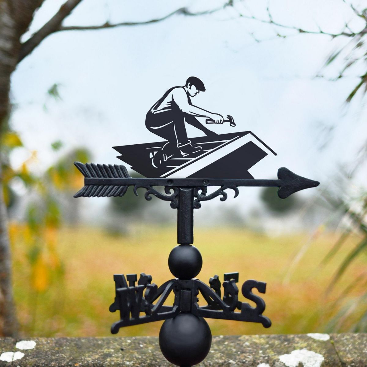 Roofer Weathervane in Black Finish 