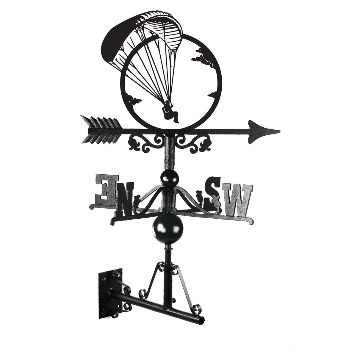 Paragliding Weathervane Creat0ed From Cast Iron
