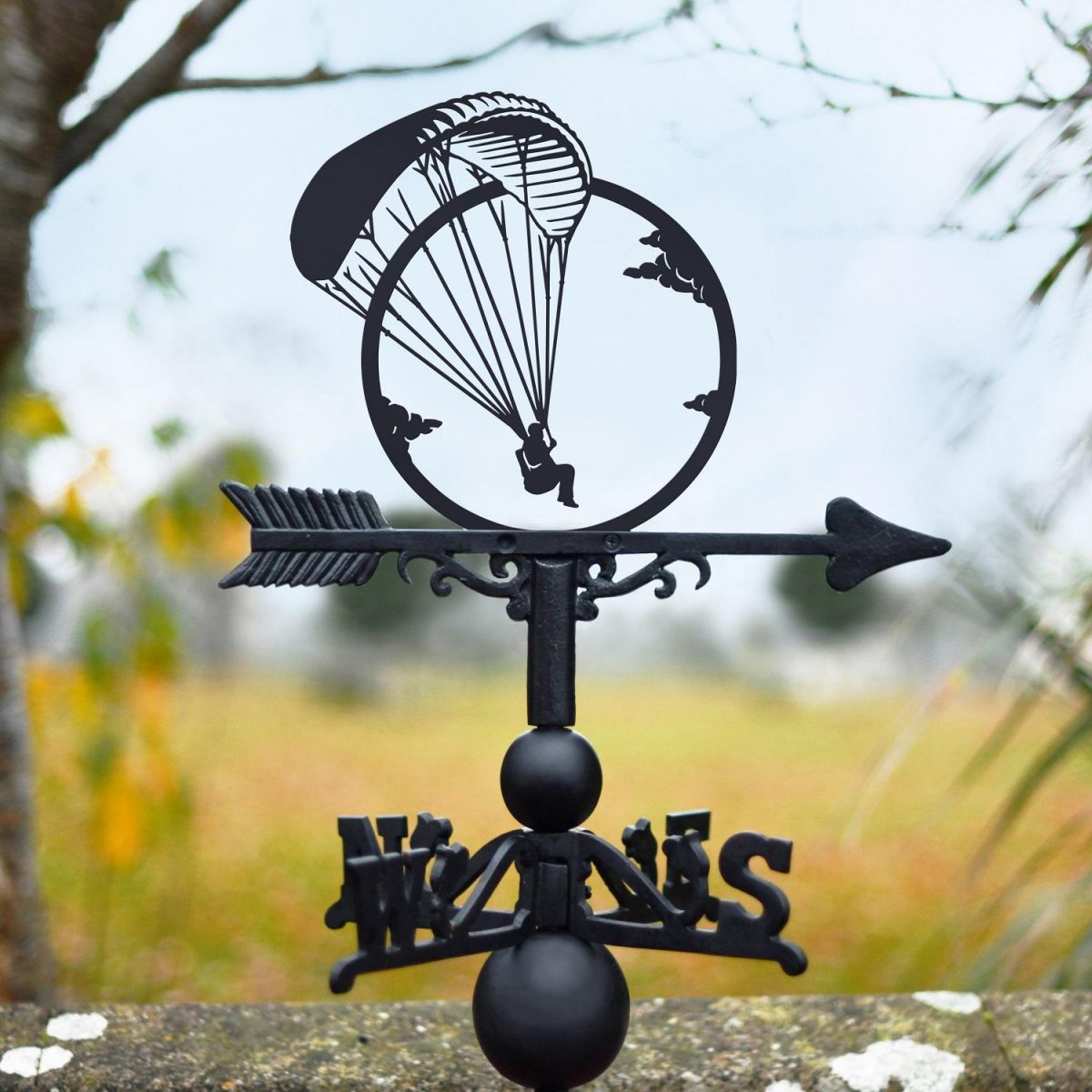 Black Paragliding Weathervane 