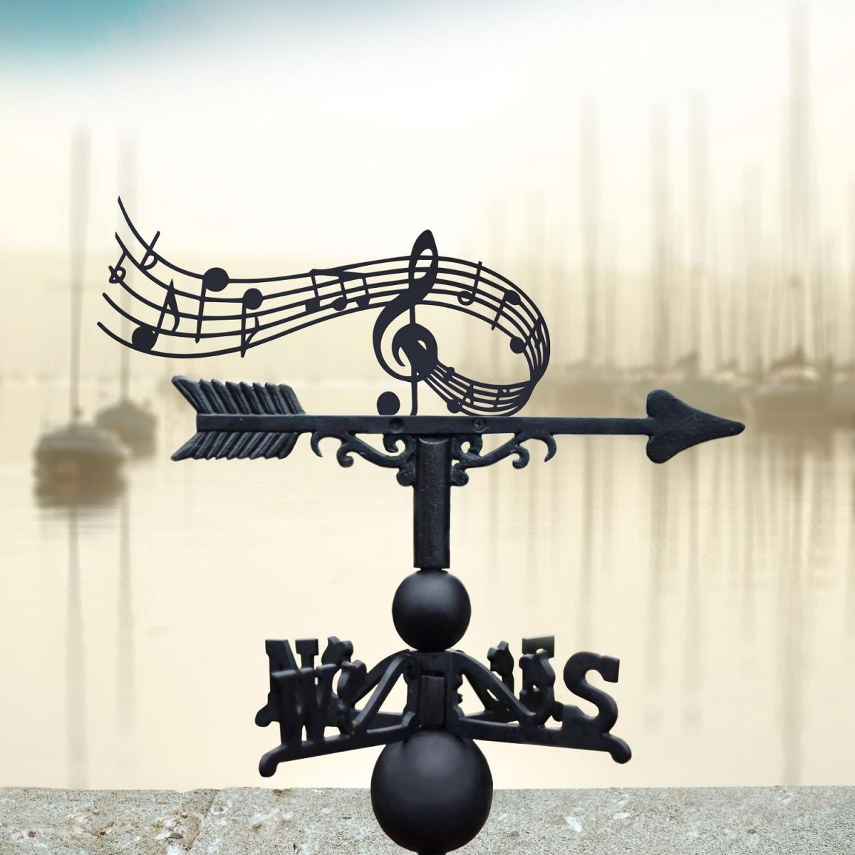 Musical Note Weathervane in Black Finish 