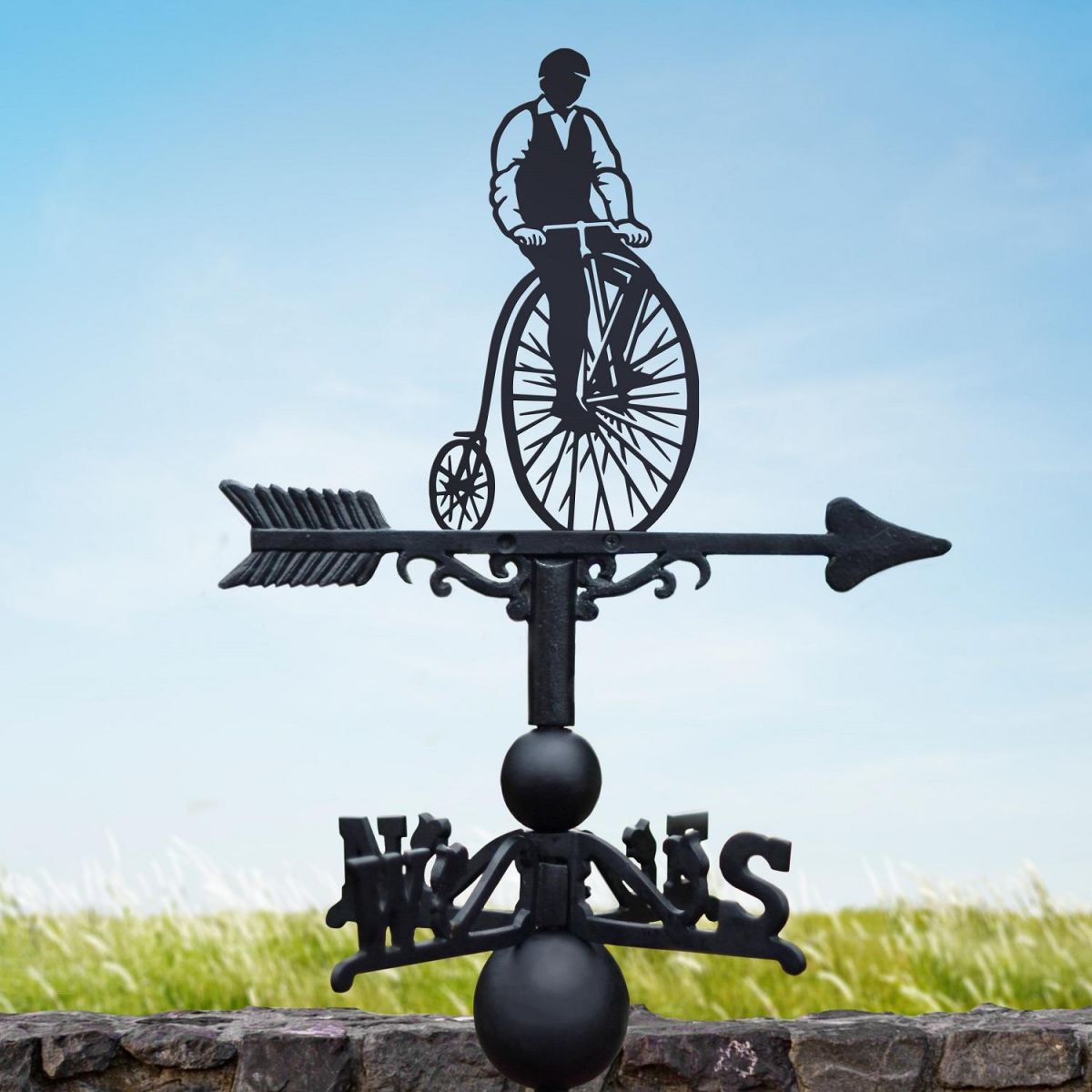Penny Farthing Weathervane in Black 