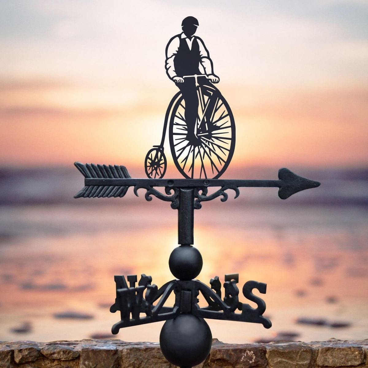 Penny Farthing Design on Black Weathervane 