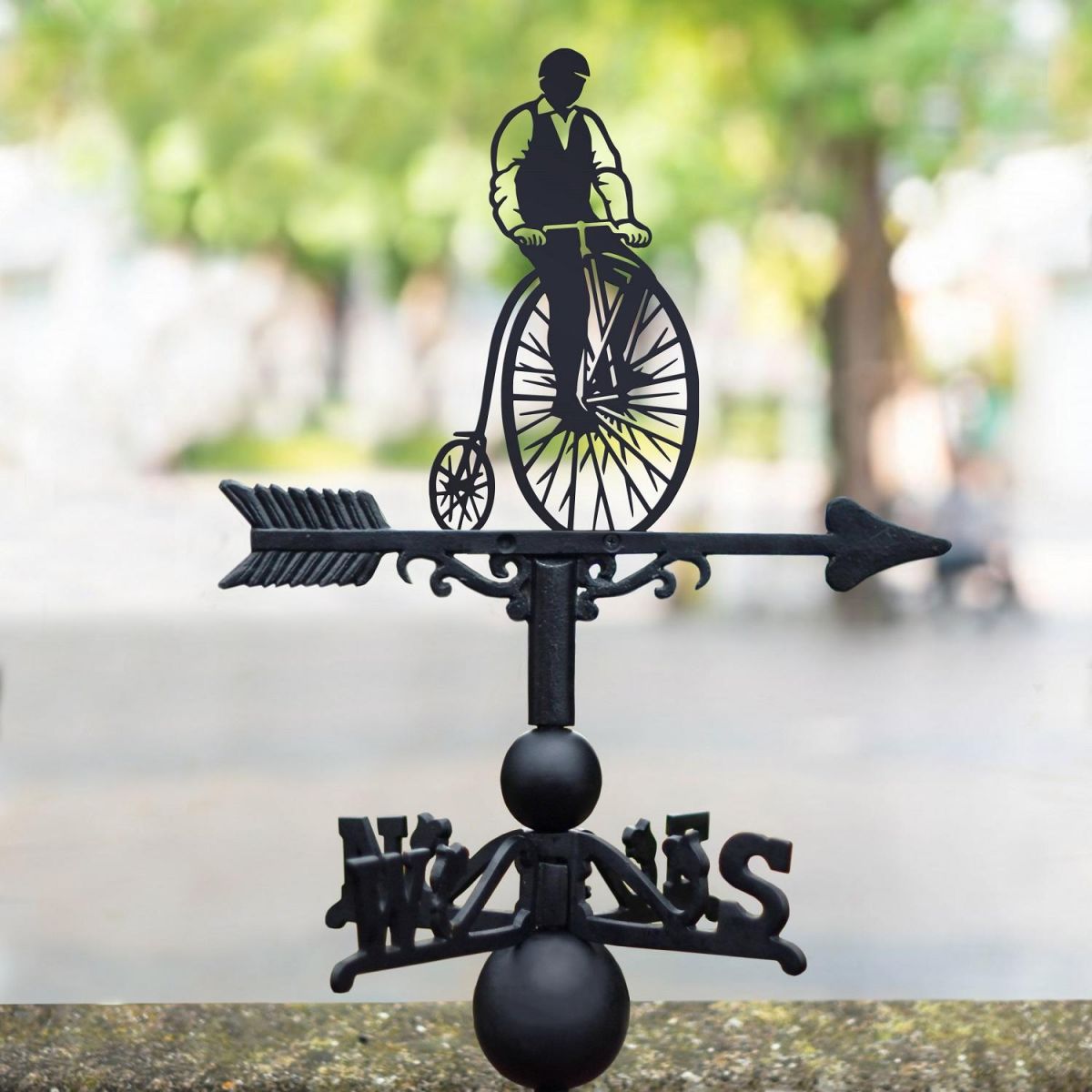Black Weathervane with Penny Farthing Design 