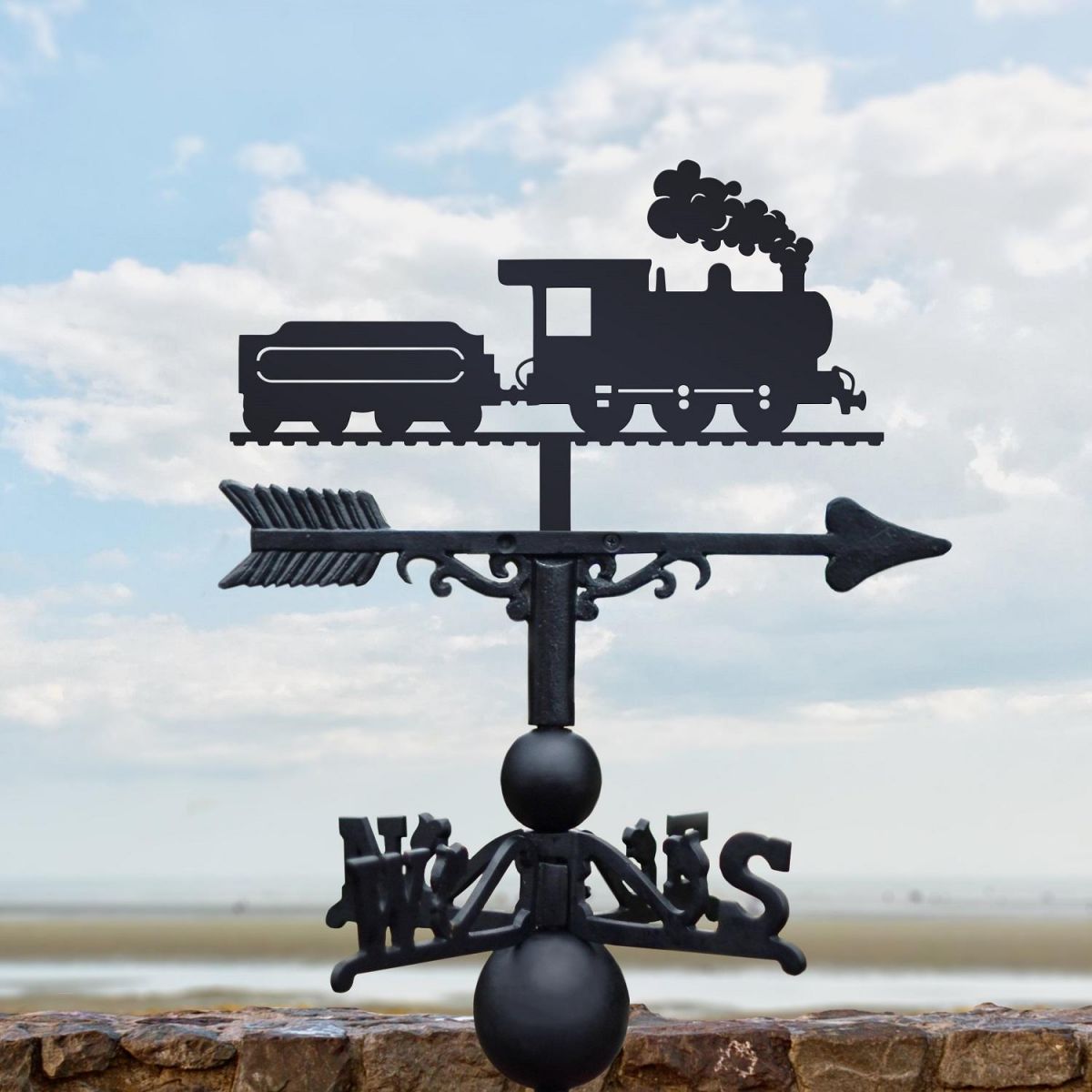 Children"s Steam Train Weathervane in Black Children"s Steam Train Weathervane in Black