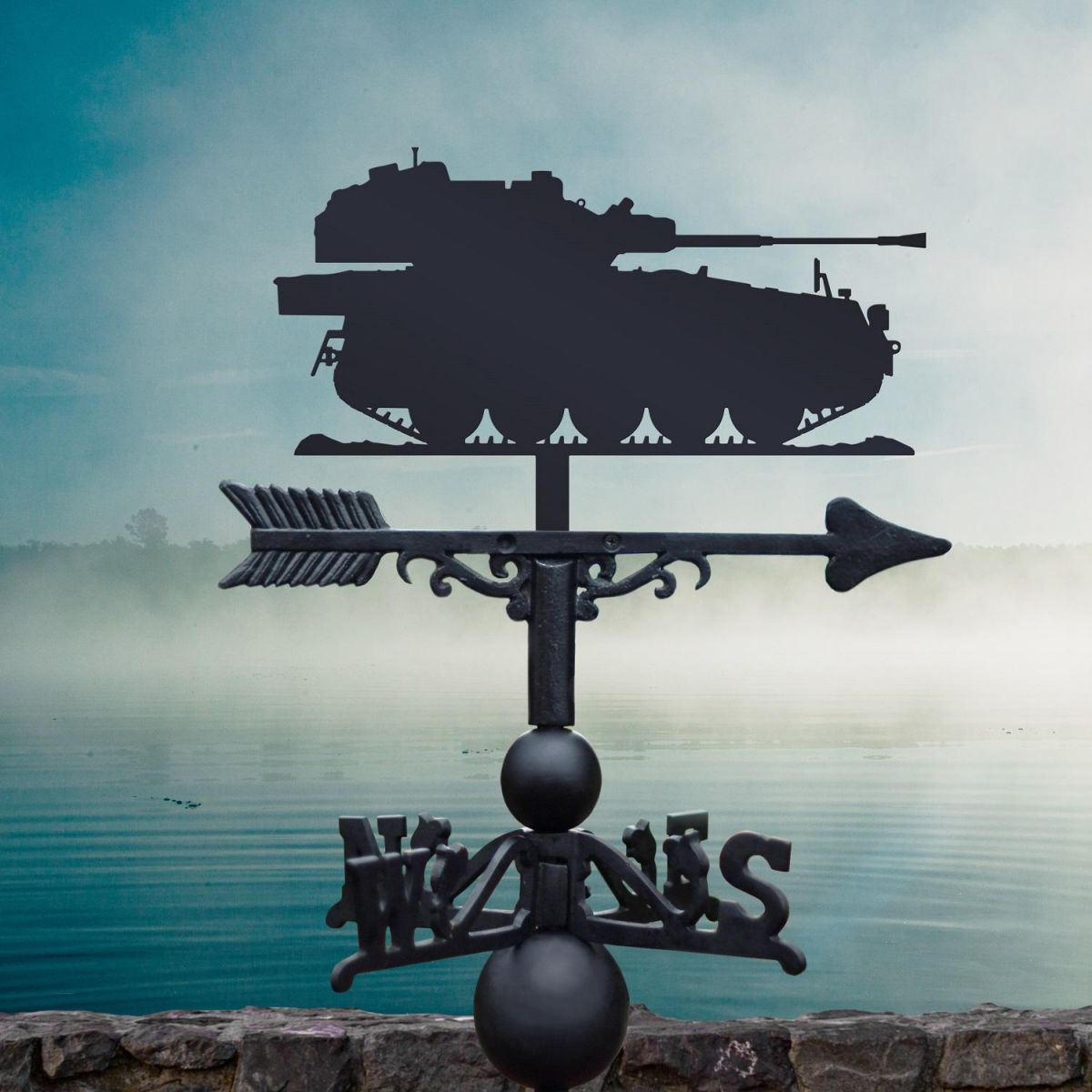 Black Scimitar Military Vehicle Weathervane 