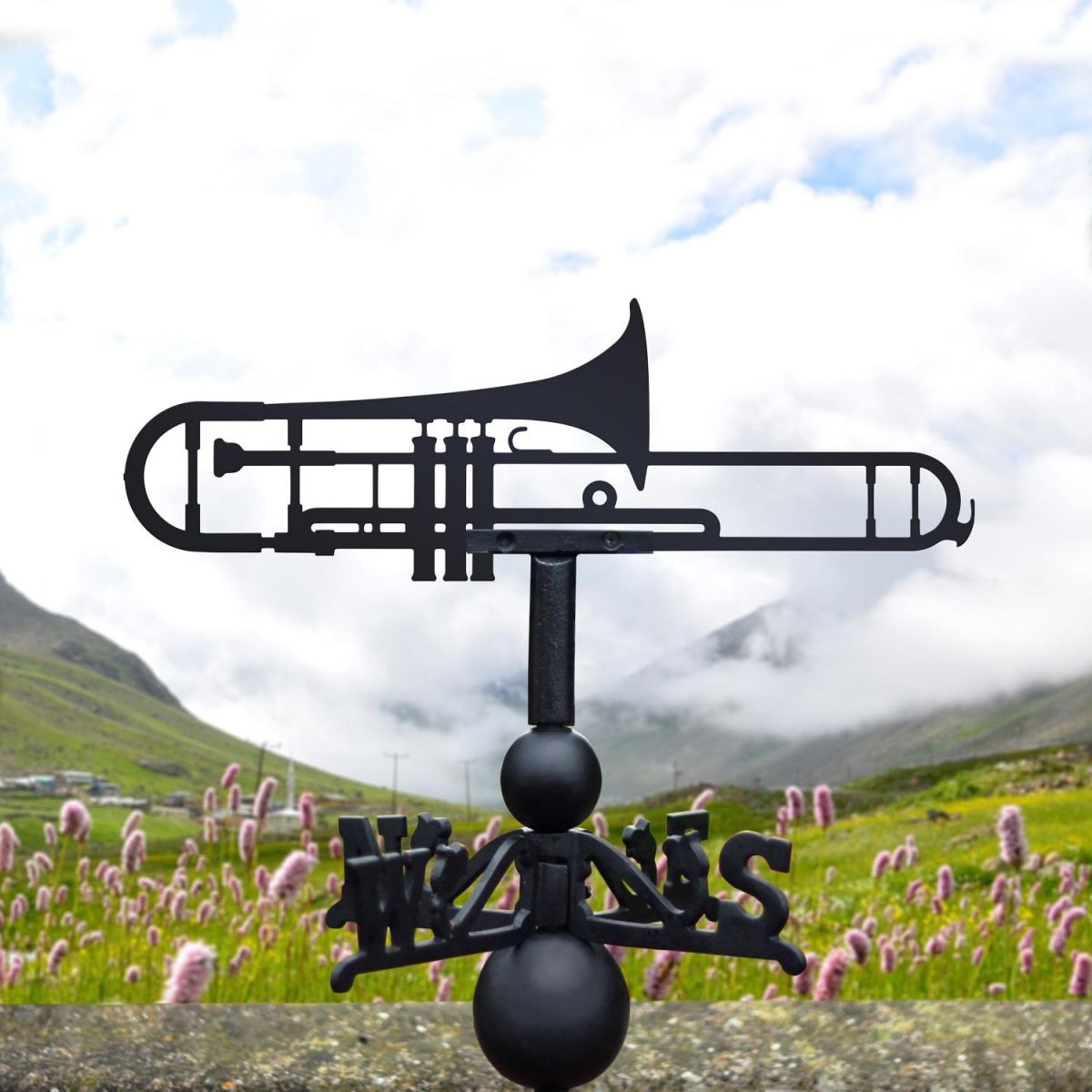 Black Trombone Weathervane Black Trombone Weathervane