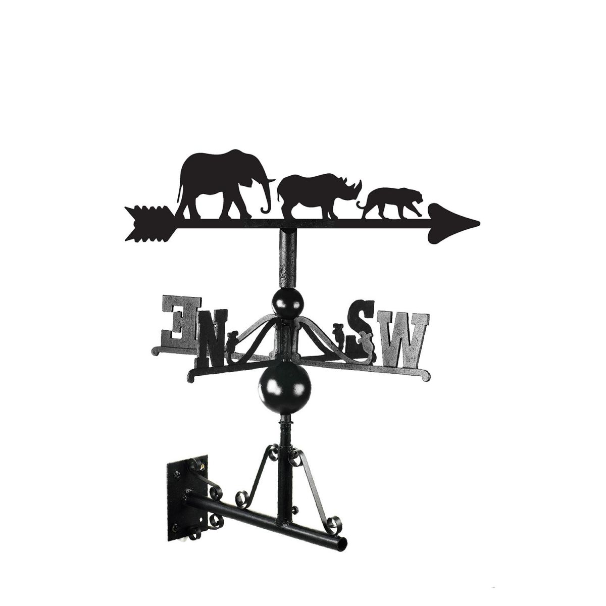 Safari Animals Iron Weathervane Finished in Black