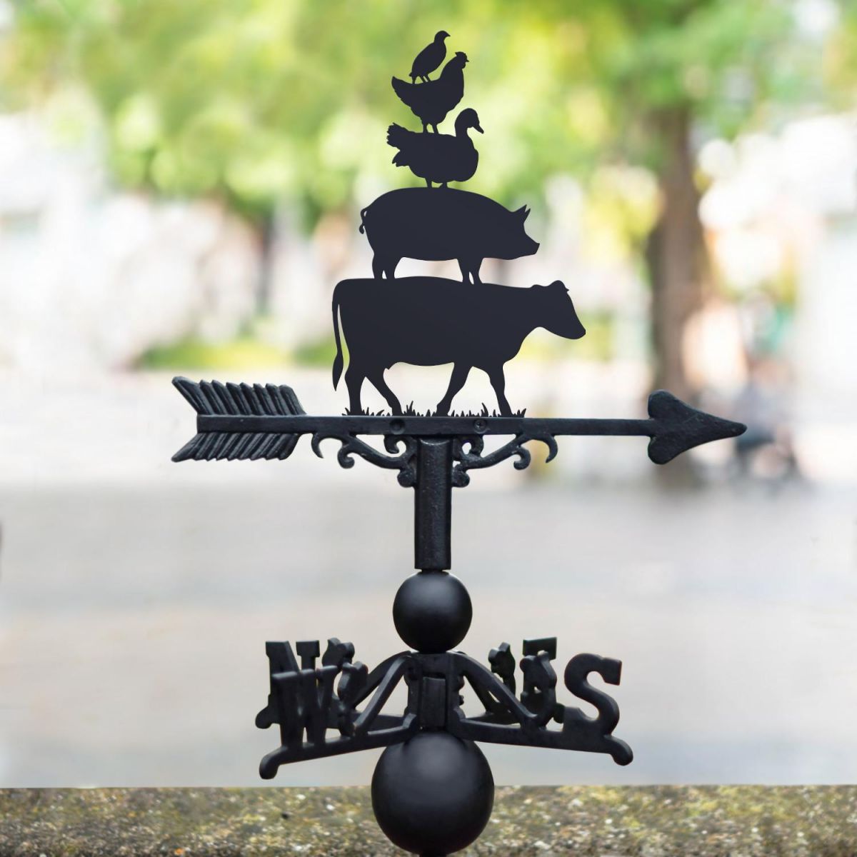 Cast Iron & Steel Farm Animal Stack Weathervane Cast Iron & Steel Farm Animal Stack Weathervane