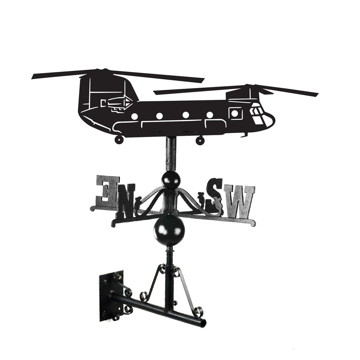 Chinook Helicopter Weathervane in Black