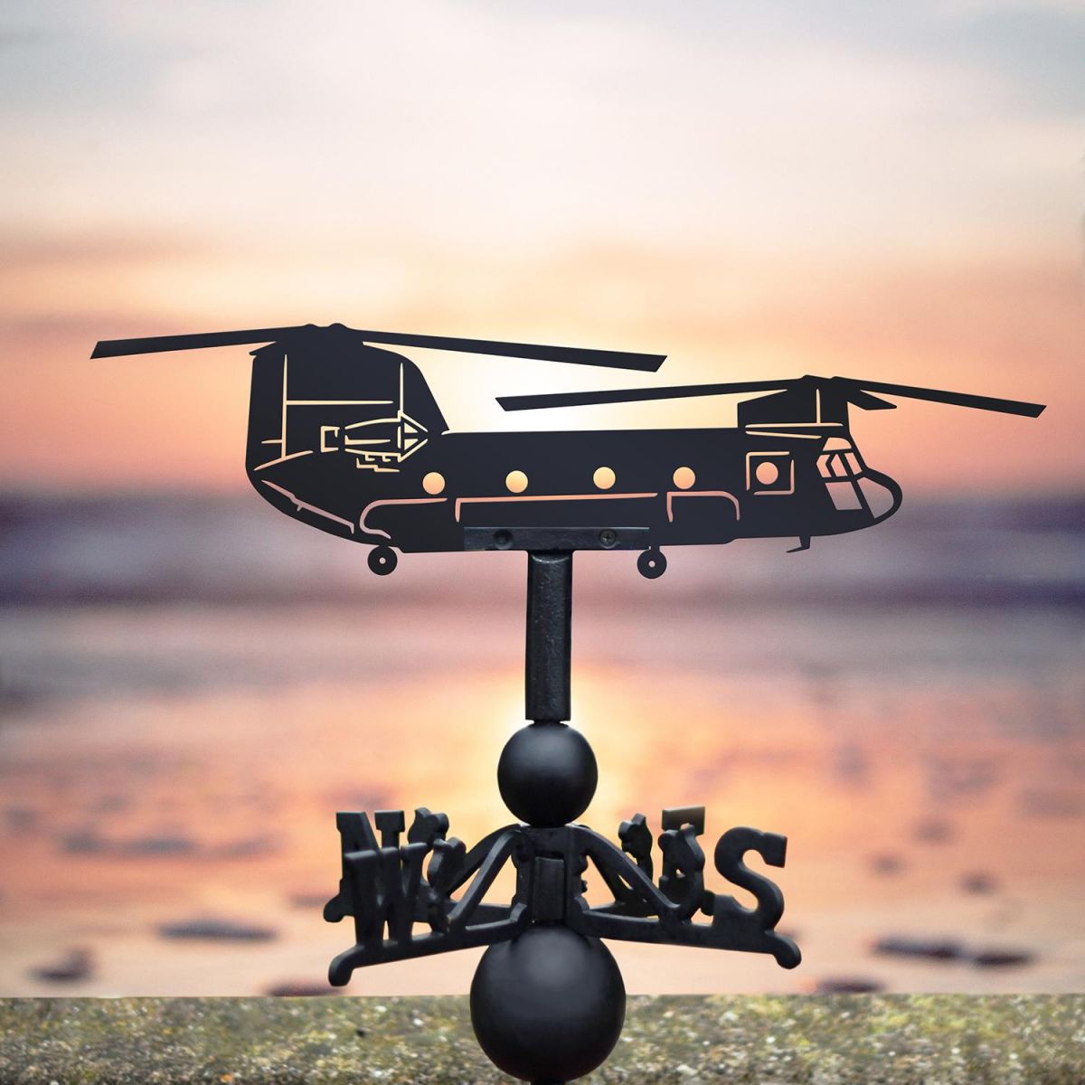 Chinook Helicopter Weathervane in Situ by the Sea