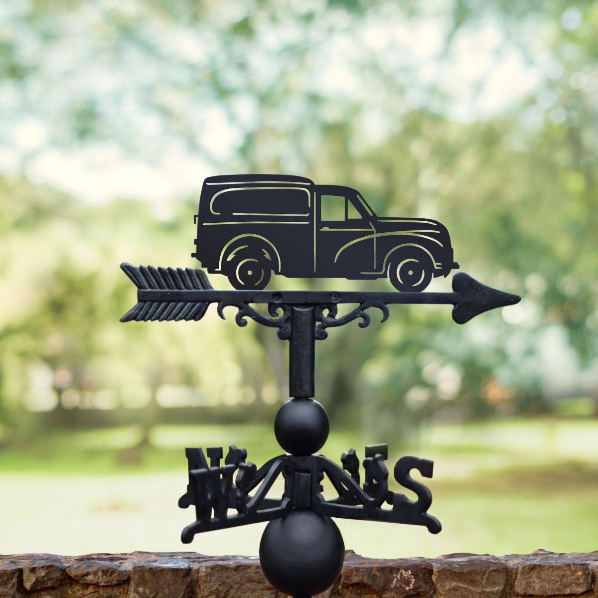 "Morris 1000" Van Weathervane in the Garden "Morris 1000" Van Weathervane in the Garden