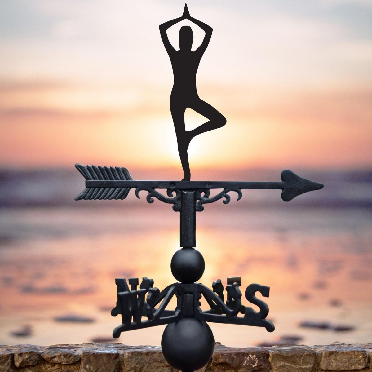 Weathervane with Yoga Tree Pose 