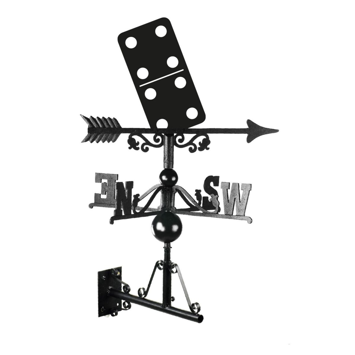 Double Four Domino Weathervane Mounted Double Four Domino Weathervane Mounted