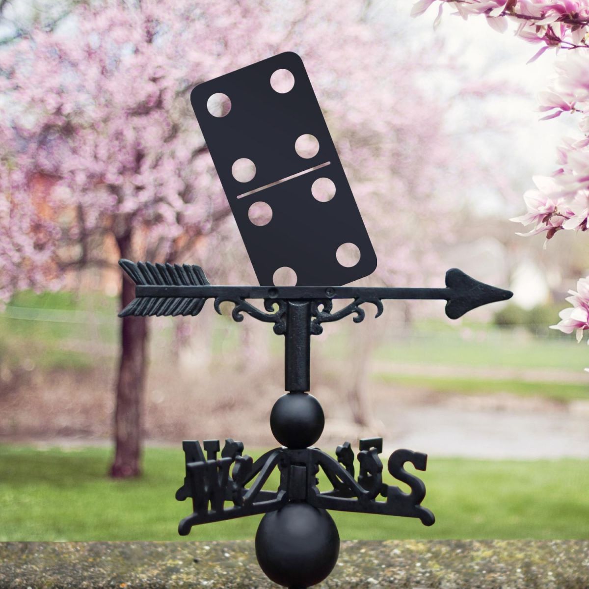 Double Four Domino Steel and Cast Iron Weathervane Double Four Domino Steel and Cast Iron Weathervane