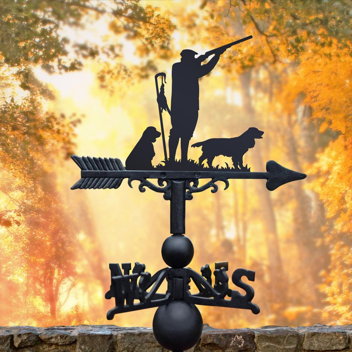 Game Season "Springer Spaniel" Weathervane in an Autumn Setting