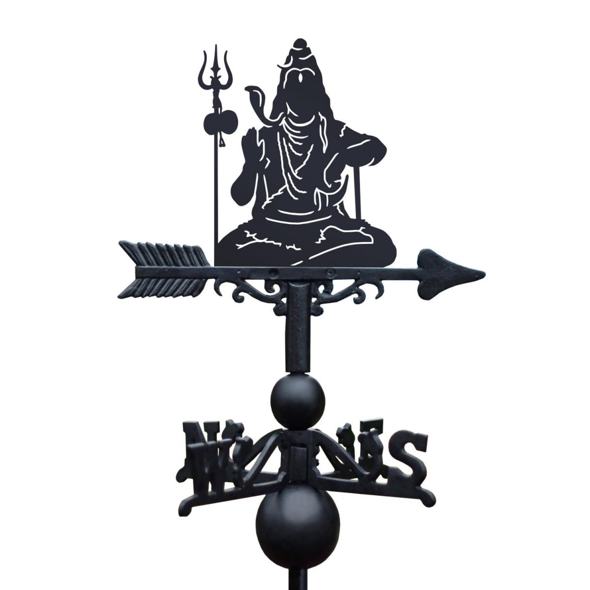 Shiva the Hindu God Weathervane on White Background