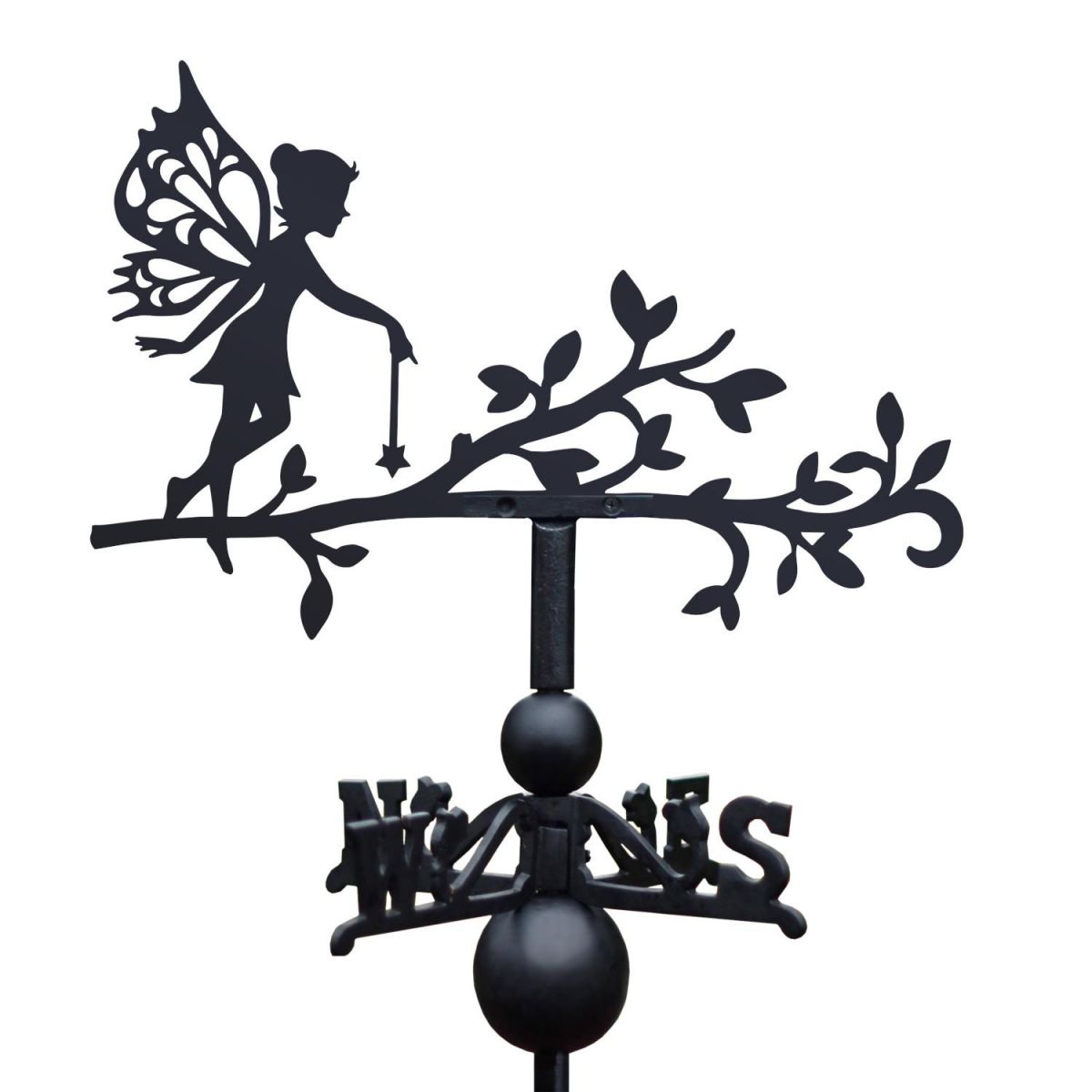 Fairy on Branch Weathervane on White Background Fairy on Branch Weathervane on White Background