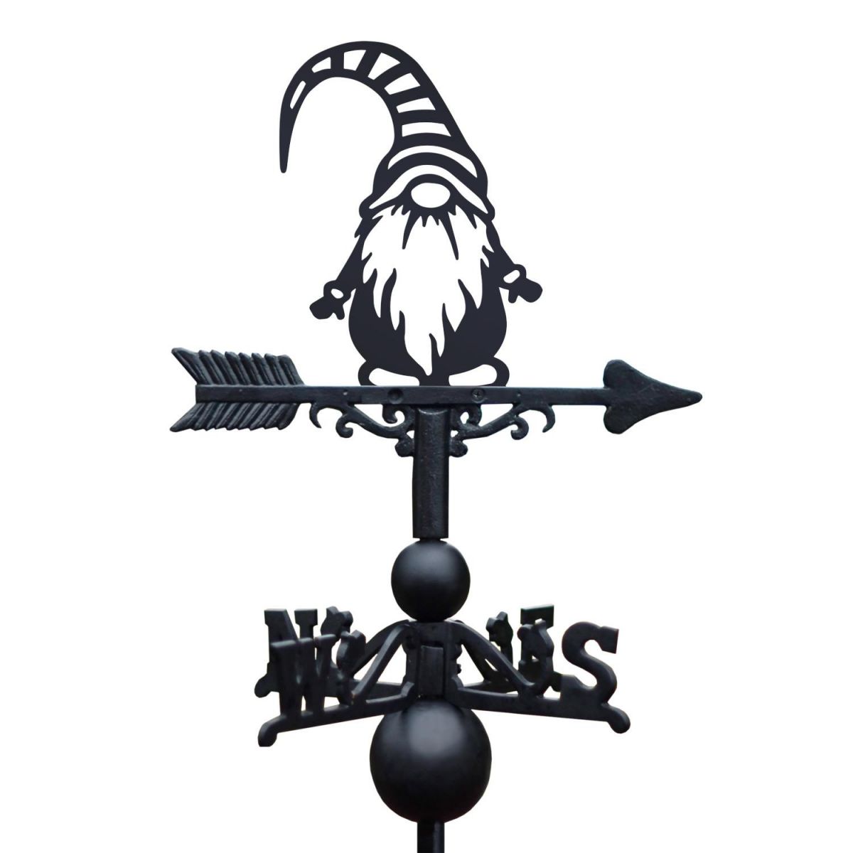 Gonk with Striped Hat Weathervane on White Background