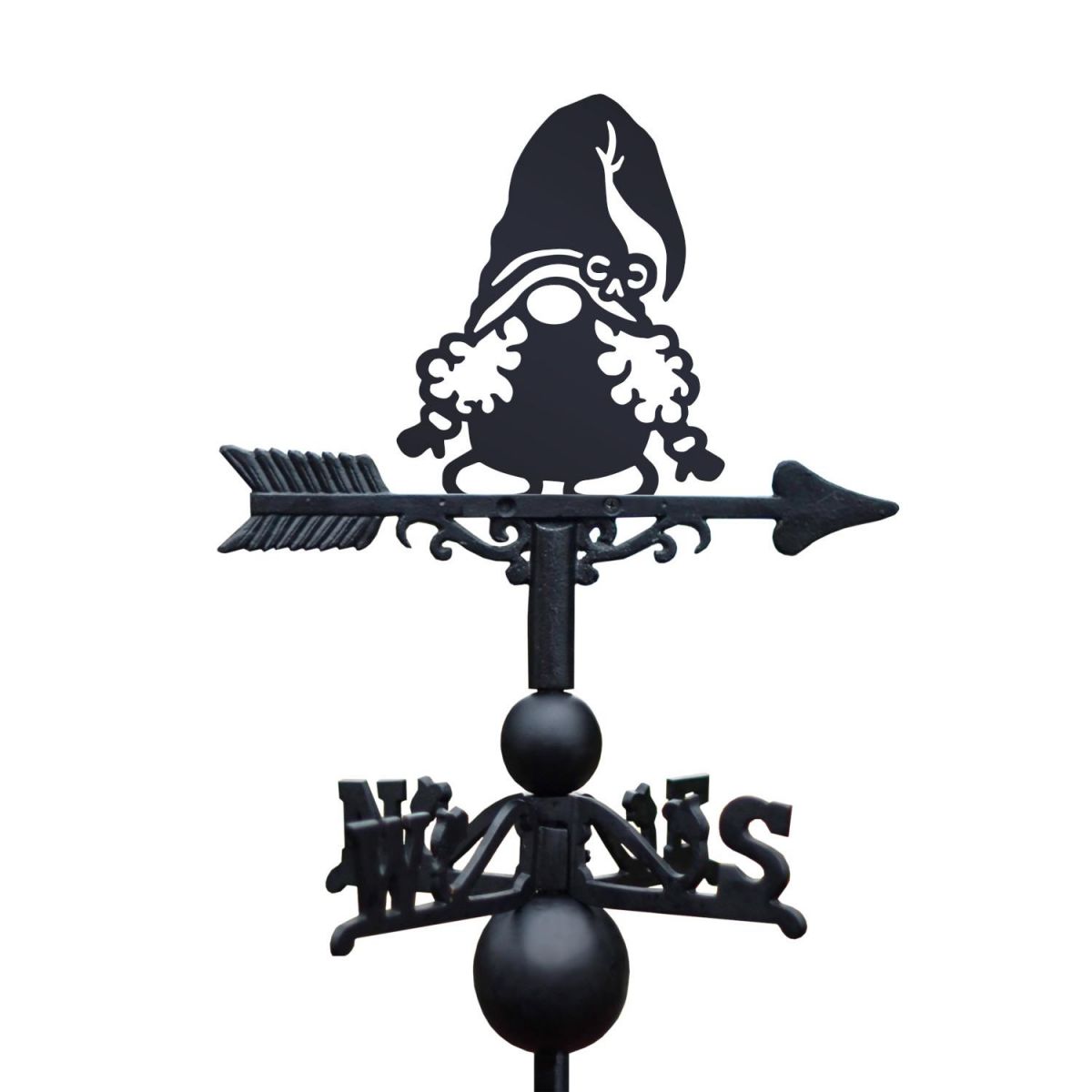 Gonk with Curly Hair Weathervane on White Background