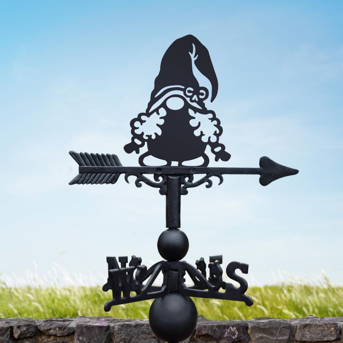 Weathervane with Gonk with Curly Hair Topper