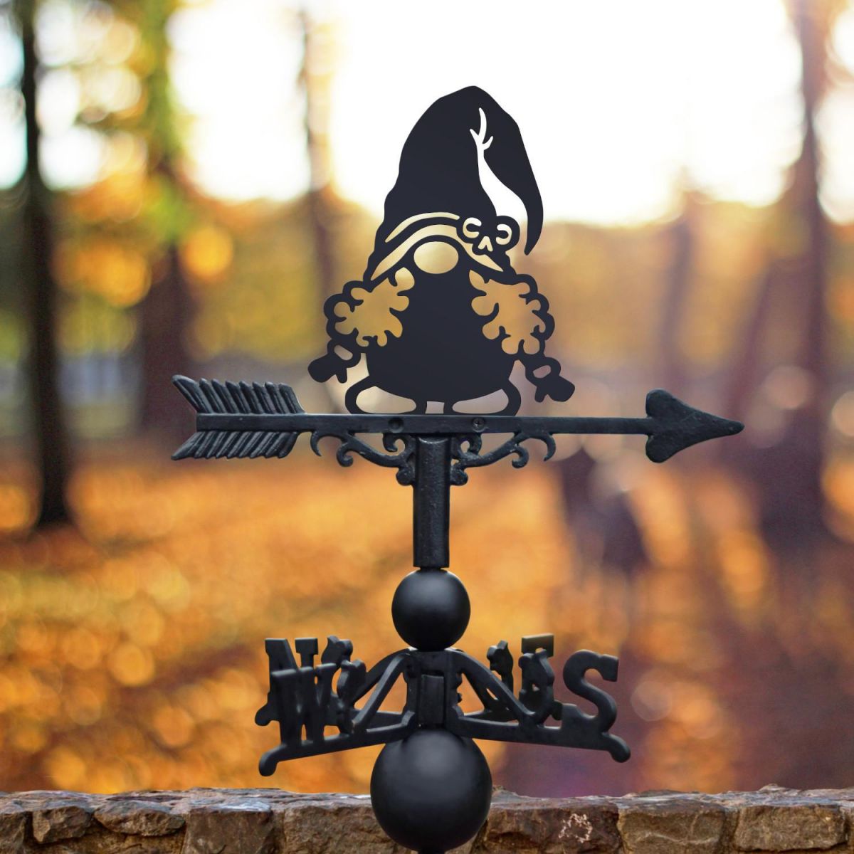 Gonk with Curly Hair Weathervane in Situ